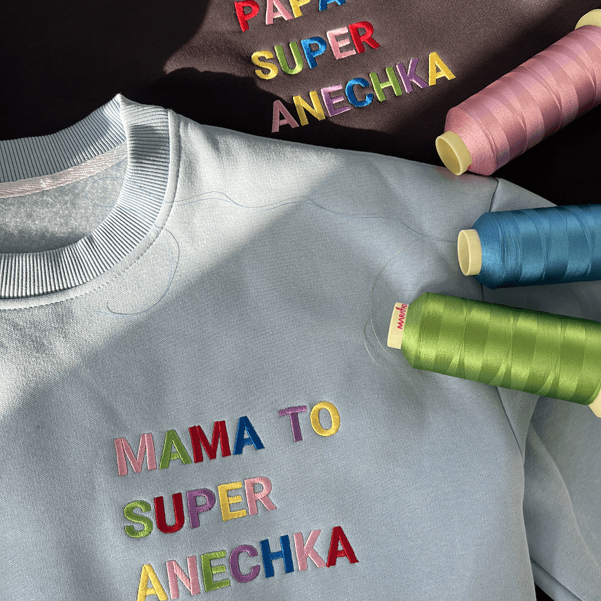 семейный сет именных свитшотов